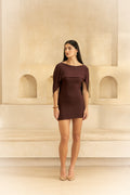 MYRA — Cape Cowl Back Mini Dress