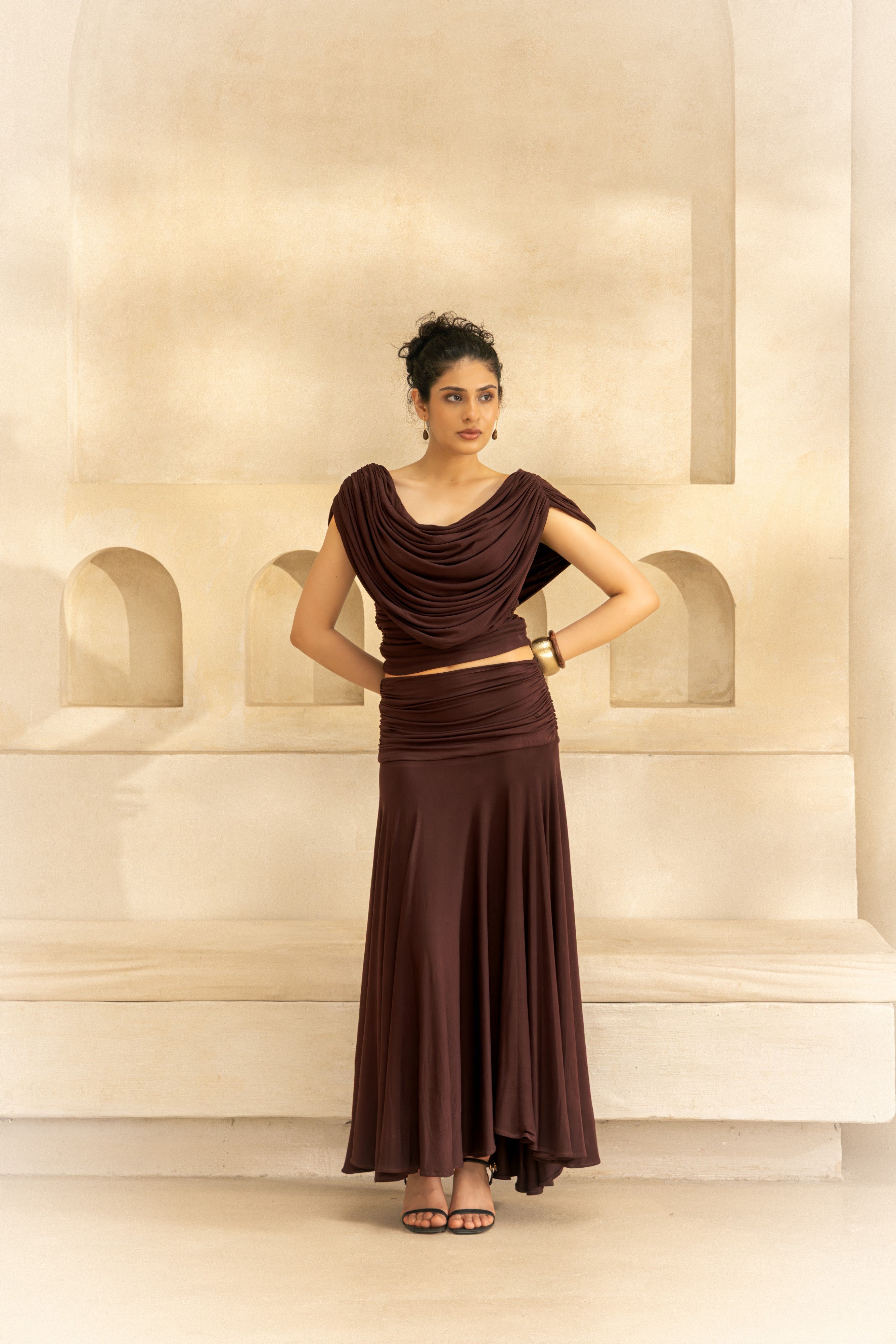 LYDIA — Draped Cowl Top