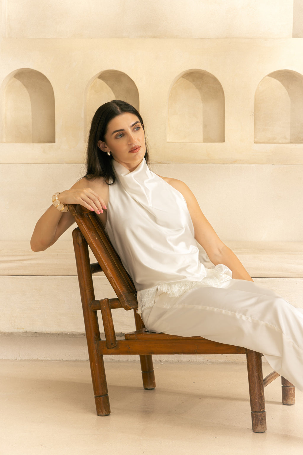 ESME — Fringe Halter Neck with Cowl